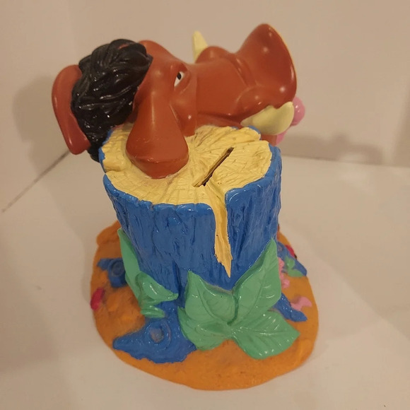 Vintage 1990's Disney The Lion King Timon and Pumbaa Plastic Coin/Piggy Bank - Picture 4 of 6